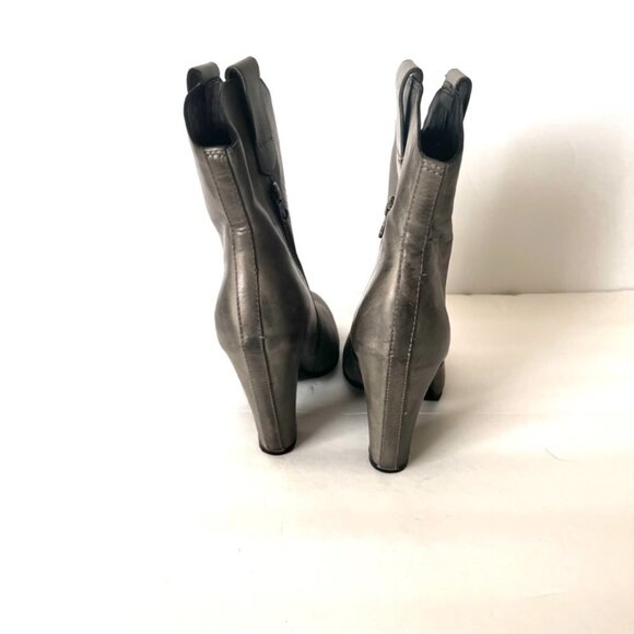 KORK-EASE Boots Womens Gray Lena Western Heel Distressed Leather Ankle Bootie - Picture 3 of 9